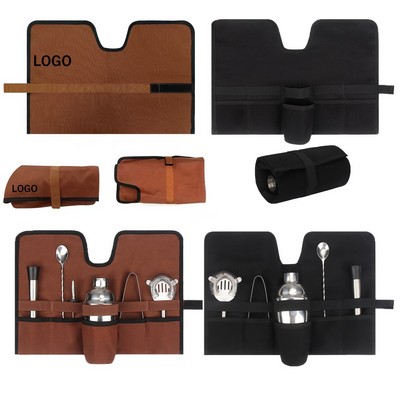 Portable Canvas Bartending Tool Roll Bag