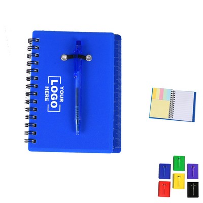Colorful PP Coil-Bound Sticky Note Pad