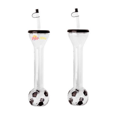 20 oz. Sporty Soccer Trophy Design PET Cup with Straw