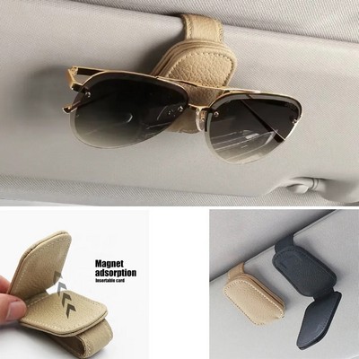 PU Leather Magnetic Card Storage Clip