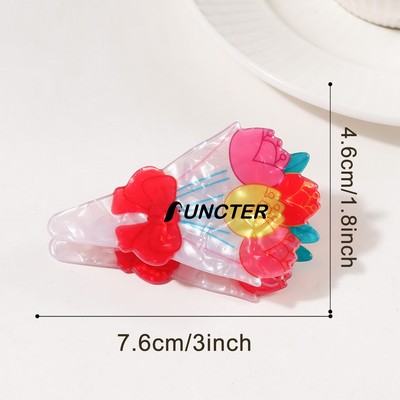 3" L Flower Shape Claw Clip for Women