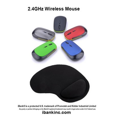 iBank ® 2.4GHz Wireless Mouse + Wrist Rest Mouse Pad
