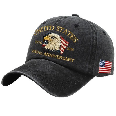 U.S. 250th Anniversary Baseball Cap 3D Silicone Heat Transfer Print Commemorative Hat