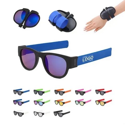 Foldable Slap Bracelet Wrap Sunglasses