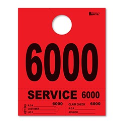 6000-6999 Heavy Brite™ Red Premium Service Dispatch Number Tag