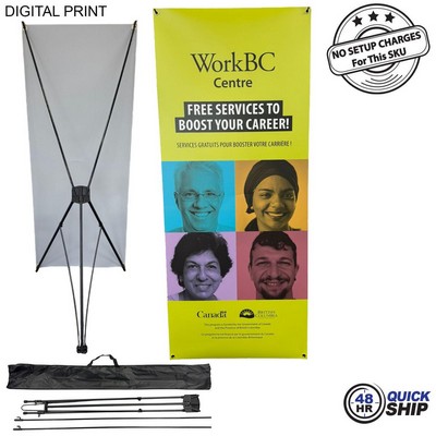 48Hr Quick Ship - Tripod Banner with Graphics, (33.5"x80"), and Bag. NO SETUP CHARGE