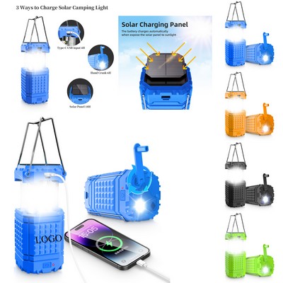 Hand Crank Camping Lantern Solar Powered