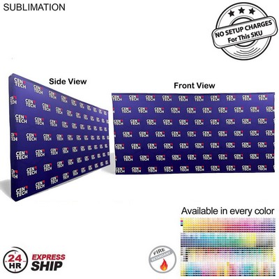 24H Express Ship -15' Straight Wall Full Height Tension Fabric Pop-up Display Kit with Wrap End Caps