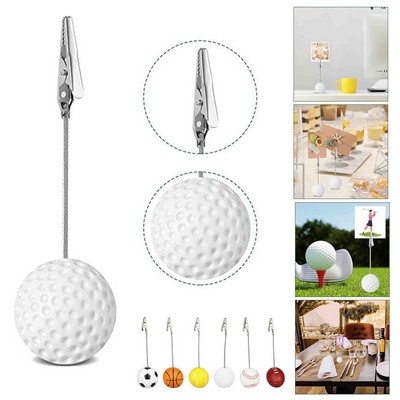 Golf Ball Memo Clip with Alligator Table Number Card Holders