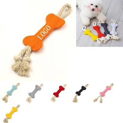 Bone Shaped Rope Dog Chew Teething Toy