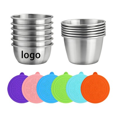 304 Stainless Steel Sauce Cup with Silicone Lid (Leak-Resistant, Freezer Safe, Travel Ready)