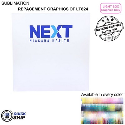 48Hr Quick Ship - Replacement Graphics one side only for Backlit LED Light Box SEG Wall, (8'w x 8'h)