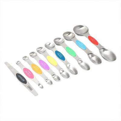 Stainless Steel Magnetic Measuring Spoons 9 Set w/Leveler