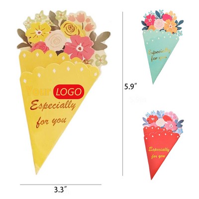 3D Paper Flower Bouquet Pop-Up Greeting Card