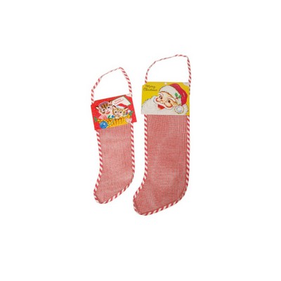 Santa Header for Empty Red Mesh Stockings (18" through 24")