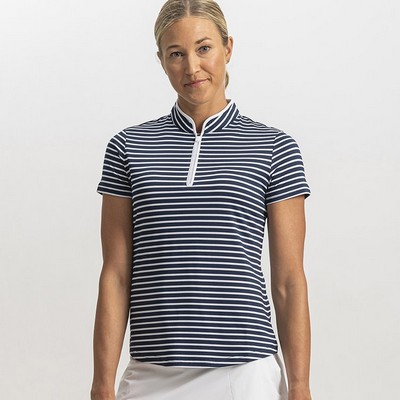 FootJoy Ladies Zip Front Stripe Shirt