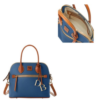 Dooney & Bourke Jeans Blue Pebble Grain Domed Satchel Bag
