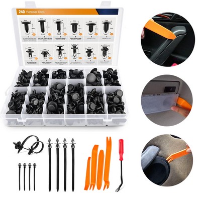 Car Plastic Rivets Fasteners Bumper Retainer Clips Kit 