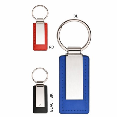 Leatherette Metal Keychain