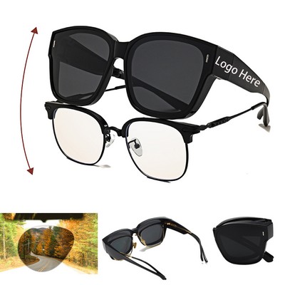Folding Myopia Clip On Sunglasses
