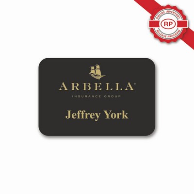 Executive Oxidized Brass Badge with Screened Logo (2.00"x3.00" Inches)