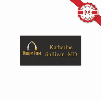 Deluxe Name Badge UV Inkjet & Engraved (1.50 x 3.00 Inches)