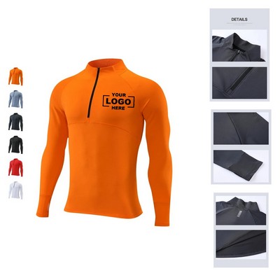 Men's Half Zip Pullover with Reflective Stripe