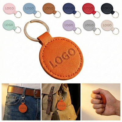 Retro PU Leather Keychain