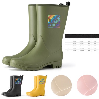 Waterproof Pvc Rubber Wide Calf Rain Boots
