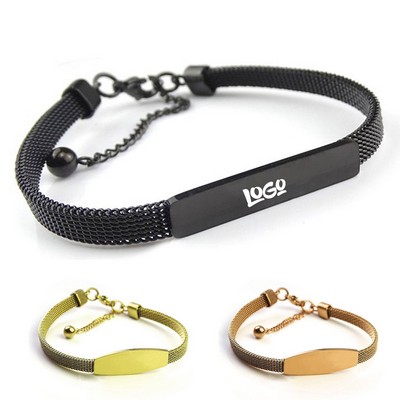 Engraved Stainless Steel Bracelet