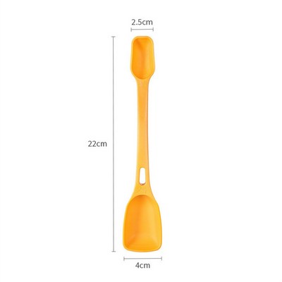 Plastic Long Handle Double-End Measuring Spoon, 5ml & 15ml Coffee Scoop with Scale,