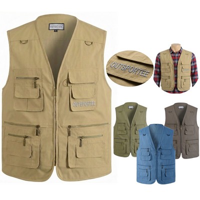 Utility Fishing Vest Multi-Pocket Safari Travel Gilet