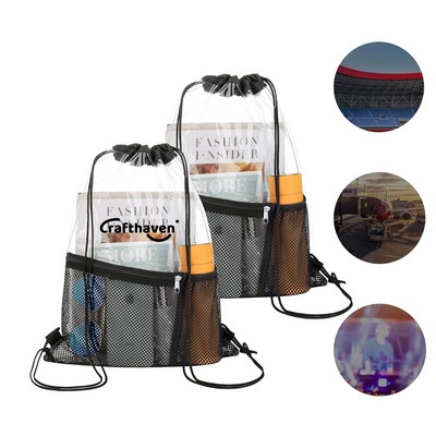Transparent PVC Drawstring Backpack