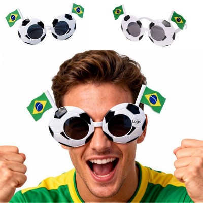 2026 World Cup Usa-Mexico-Canada National Flag Soccer Uv400 Cheering Sunglasses