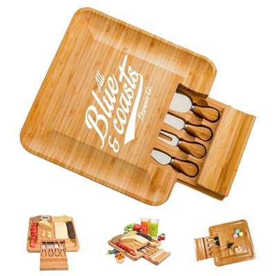 Bamboo and Slate Cheese Board Set