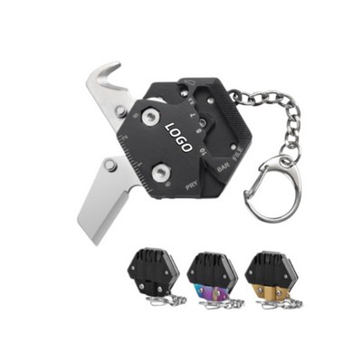 Hexagonal Multitool Folding Tool With Keychain