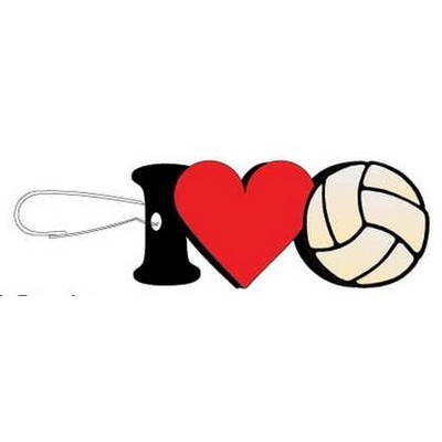I Love Volleyball Zipper Pull