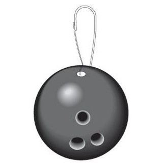 Gray Bowling Ball Zipper Pull