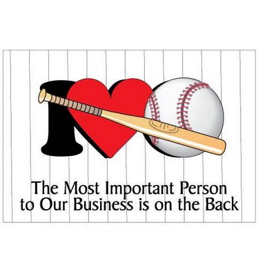 I Love Baseball w/ Bat Photo Hand Mirror (2"x3")