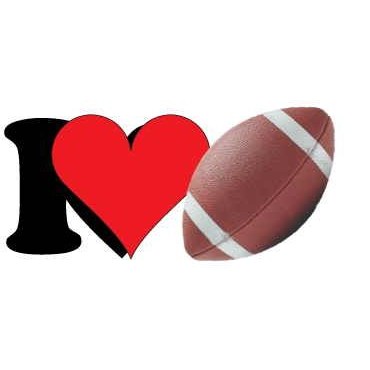 I Love Football Magnet w/ Full Magnetic Back (4 Square Inch)