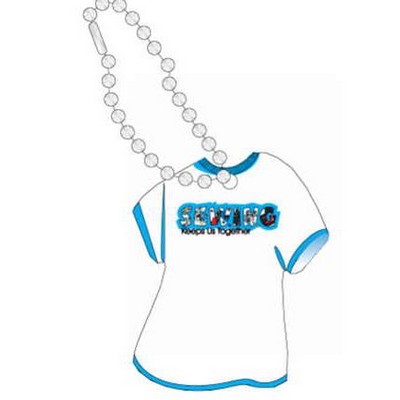 Sewing Slogan Promotional T Shirt Key Chain w/ Black Back (4 Square Inch)