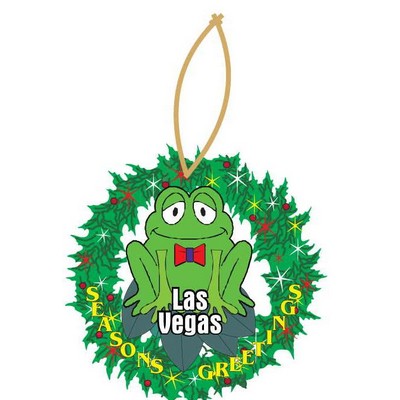 Las Vegas Frog Promotional Wreath Ornament w/ Black Back (8 Square Inch)