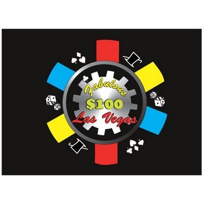 Las Vegas $100 Poker Chip Rectangle Metal Photo Magnet (2"x3")