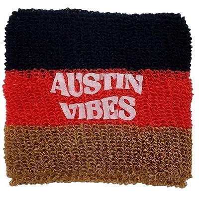 Made in the USA Striped Retro Heavyweight Wristband w/Heat Transfer