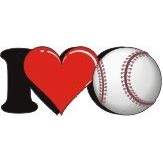 I Love Baseball Gift Shop Magnet w/ Full Magnetic Back (4 Square Inch)