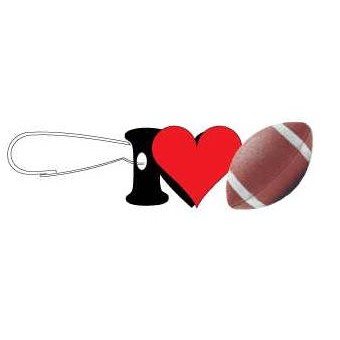 I Love Football Zipper Pull