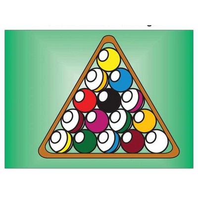Pool Ball Rack Rectangle Badge w/ Bar Pin (2 1/2"x3 1/2")