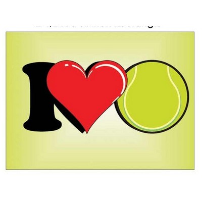 I Love Tennis Rectangle Badge w/ Bar Pin (2"x3")