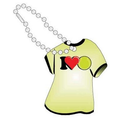 I Love Tennis Promotional T-Shirt Key Chain w/ Black Back (4 Square Inch)
