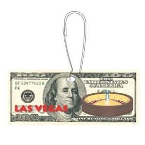 Vegas Roulette Table On $100 Bill Zipper Pull